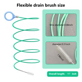 NGHEY 196 Inch Car Sunroof Drain Hole Unclogger, Flexible Drain Brush for Plugging, Unblocking, and Cleaning of Drainage Pipes, Sewers, and Windshields