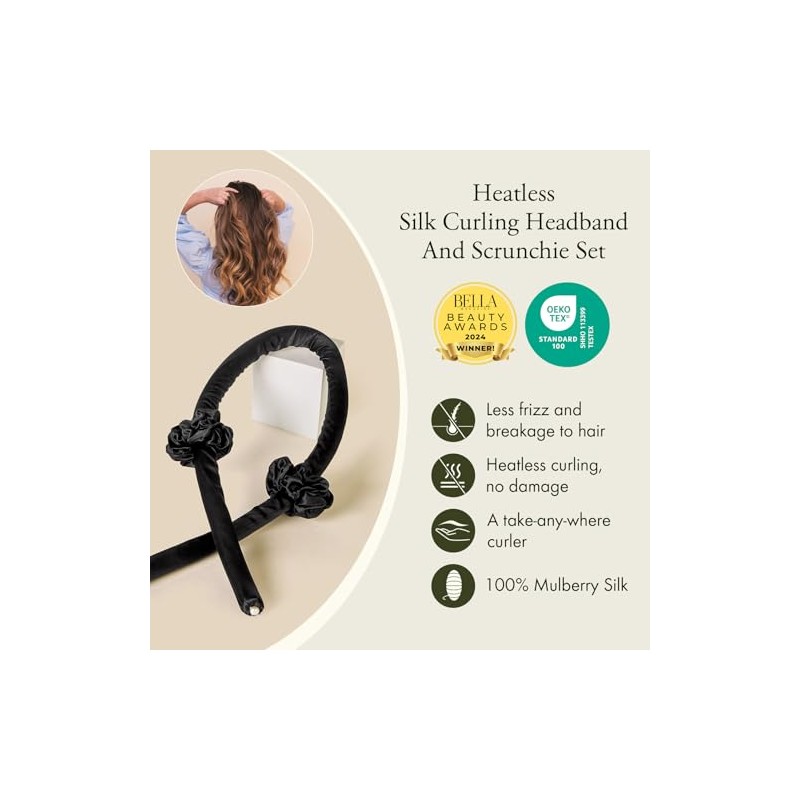 LilySilk Set De Rizadores Sin Calor De 3 Piezas, 100%