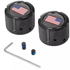 FIGURATI DESIGNS Axle Nut Cover - Front - Stainless Steel - Red/White/Blue Flag
