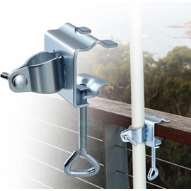 1 x Parasol Clip, Parasol Stand, Parasol Holder for Balcony Railing or Table - Portable Umbrella Clips Umbrella Stand for Balcony and Patio