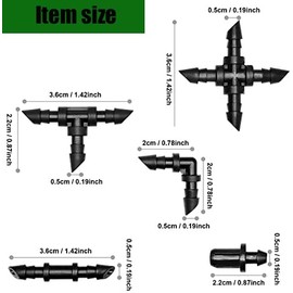 Taicols 150Pcs 1/4 Inch Drip Irrigation Kit, Automatic Irrigation Set, Garden Tools, Sprinkler Irrigation Pipe Connector for Landscape