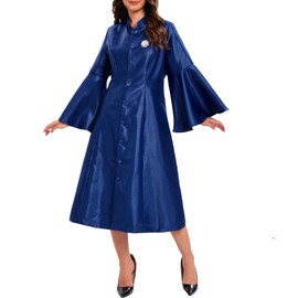 Go Mai Women's Plus Size Elegant Church Robe with Flash Forged Fabric Flare Sleeve Perfect for Choir Dress Clergy Robes