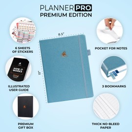 Clever Fox Planner Pro Premium – Luxurious Weekly & Monthly Planner with Budget Organizer for Productivity & Goals, Undated, A4 (Aquamarine)