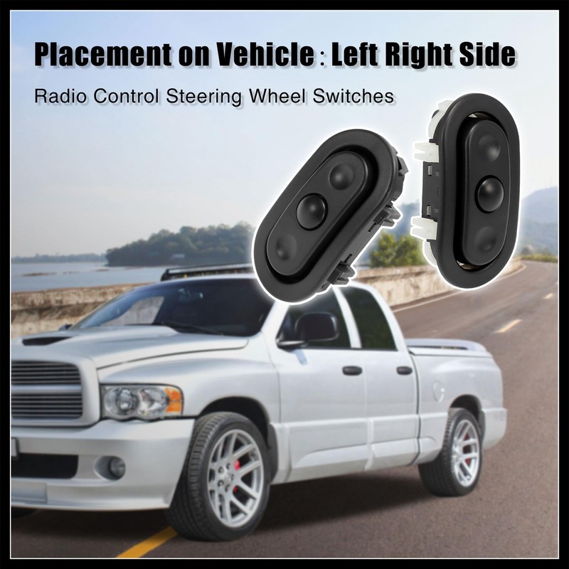 Hihaha Pair Radio Control Steering Wheel Switches for Chrysler for
