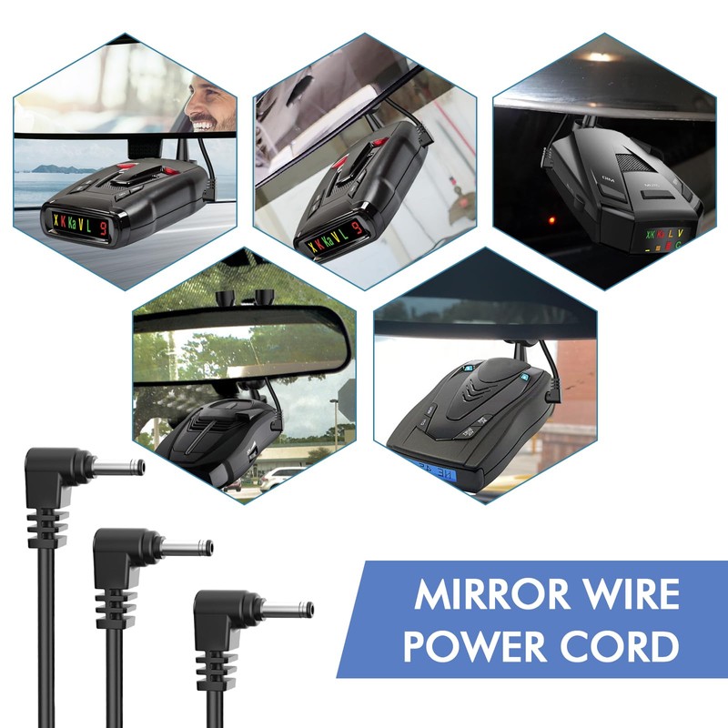 Radar Detector Hardwire Power Cord, Rearview Mirror Plug Cable, with