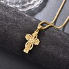 ADMETUS Gold Celtic Cross Necklace for Men 925 Sterling Silver