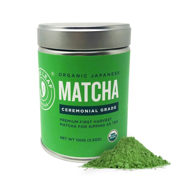 Jade Leaf Organic Ceremonial Grade Matcha Green Tea Powder - Authentic Japanese Origin - Premium 1st Harvest [3.53oz Tin]