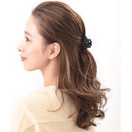 VINGTAINE H-141-BK- Hair Claw Elegant Rhinestone Hair Head Access Hair Accessory