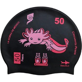 escualo Gorra para Natacion I Unisex I Adulto I Modelo Ajolopeso I Silicon I Impermeable I Unitalla I Color Negro