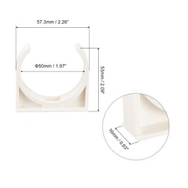 sourcing map 50mm Dia PPR U-Shaped Pipe Clamps Clips Fittings Hose Holder for Water Supply White 12 Pcs