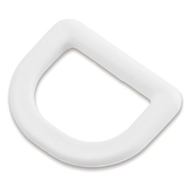 Pack of 5 Sturdy D-Ring "SA" Made of Nylon, Plastic for 25 mm Webbing Strap, White
