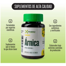 2 Frascos de rnica  60 Cpsulas cu  Apoya la Circulacin, Cicatrizacin y Alivio de Dolores Musculares  Reduce Inflamacin, Favorece la Recuperacin y el  