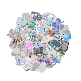 Cute Stickers Elephant Stickers Waterproof Vinyl Stickers for Skate, Moto, Luggage, Water Bottles, Guitar