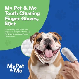My Pet & Me Disposable Finger Toothbrush for Dogs & Cats - 50 Count | Easy & Gentle Pet Teeth Cleaning Gloves | Hassle-Free Oral Hygiene for Pets
