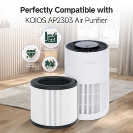XBWW 4Packs AP2303 H13 True HEPA Replacement Filter Compatible with KOIOS AP2303 Air Cleaner Purifier with 8pcs Aroma Pads