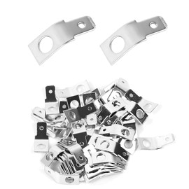 Hovom 25PCS Solderless Quick Disconnect Adapters, 1/4" Male Tab Crimp Brass Spade Terminals, Solderless Wire Connectors, Non Insulated Quick Disconnect Connectors Electrical Supply (Silver, 25 PCS)