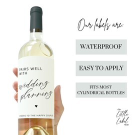 Engagement Wine Label, Engagement Gift for Couples, Pairs Well With Getting Engaged, Engagement Party Gifts, Set of 2
