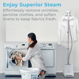 Pure Enrichment® PureSteam™ Pro Upright Clothes Steamer - Professional Standing Garment Steamer & Foot Pedal - Half Gallon Tank with 1 Hr of Sanitizing Steam at 4 Heat Levels that Heats in 45 Seconds