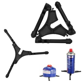 Eowppue Folding Gas Tank Bracket for Outdoor Camping Sturdy Canister Stand with Multifunctional Support, Ideal for Hiking, Picnic Compact Tripod Design - Fuel Canister Holder & Burner Shelf