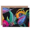 SILK SCARF PATTERN FLORAL COLOURFUL BLANK GREETINGS BIRTHDAY CARD ART