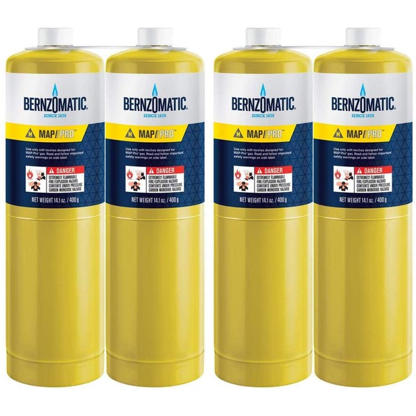 WSLHFEO Pre-Filled MAP-Pro Gas Torch Style Cylinder - Pack of 4 L8
