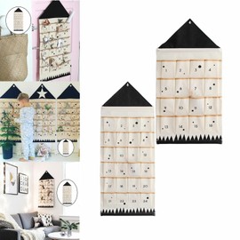 Fabric Advent Calendar,Fillable Advent Calendar,Christmas Advent Calendar with 24 Pockets Fabric Empty Advent Calendar to Fill Yourself For Christmas Ornaments