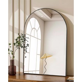 Black Arch Bathroom Wall Mirror,20 x 30 Inch Arched Vanity Modern Tempered Glass Mirror for Bedroom,Living Room,Entryway
