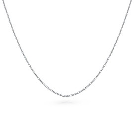 Bling Jewelry Unisex Dünn Leicht 1,2 MM Stark Solide .925 Sterling Silber Figaro Gliederkette Halskette Für Männer Frauen 14 Zoll