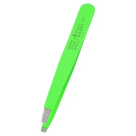 Nippes Solingen 709 Tweezers with Slanted Tip, Stainless Steel, Green, 9.5 cm Length, Tweezers Eyebrow Plucking, Tweezers Pointed, for Precise Hair Removal, Made in Germany
