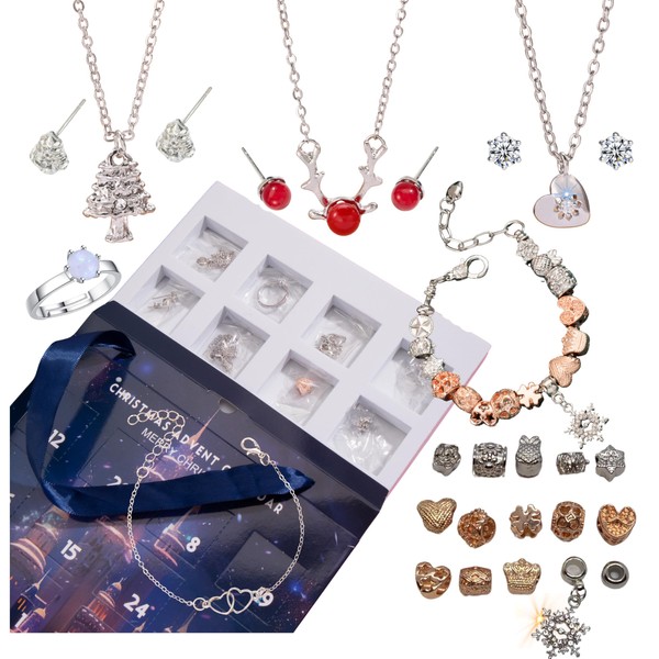 Jewellery Advent Calendar 2024, Moissanite Diamond Crystal Necklace Advent Calendar