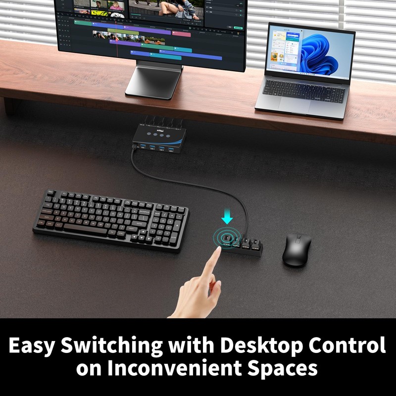 eKL USB 3.0 Switch 4 Computers Sharing USB Peripherals, 4