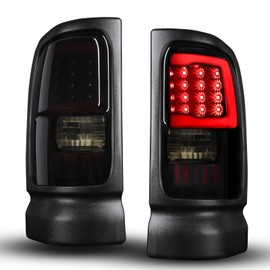 MAYELLO Black LED Tube Tail Lights Fit for 1994–2001 Dodge Ram 1500 & 1994–2002 Ram 2500 3500, Upgraded Blackout Rear Lamps