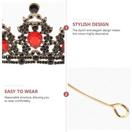 Beaupretty Queen Crown and Tiara, Rhinestone Wedding Head Band Crystal Pageant Prom Hair Accessories for Girls Women (Red)