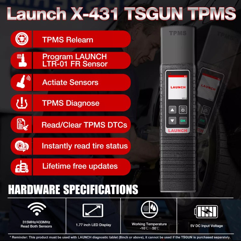Launch X431 TSGUN TPMS Tire Pressure Detector Car TPMS Sensor