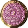 2 Month AA Medallion Reflex Pink Glitter Gold and Silver