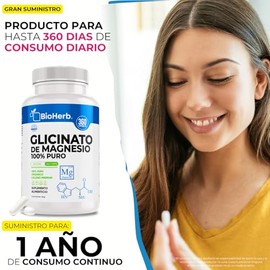 BioHerb® | Glicinato de Magnesio para Sueño y Relajación con 360 Cápsulas