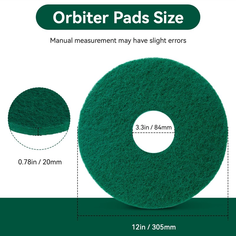 Cleaning Orbiter Pads 437.056 for Oreck 550MC Orbiter Floor Machine,