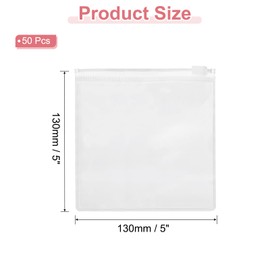 PATIKIL PVC Jewelry Bags, 50 Pcs 5" x 5" Jewelry Pouches Clear Zipper Bags Anti Oxidation Self Sealing Small Bags for Earrings Necklace Bracelets Storage Travel Business