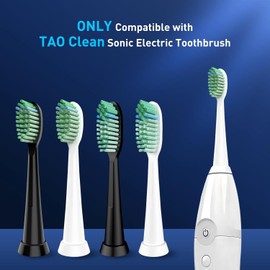 Toothbrush Replacement Whitening Heads Compatible with TAO Clean Sonic Electric Toothbrush - Brush Heads Refills, White