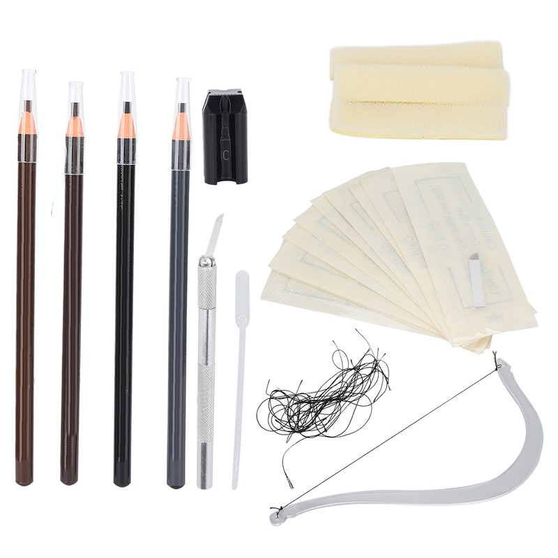 Microblading Kit Novice Eyebrow Line Marker Ruler Eyebrow Pencil Sharpener