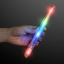 Multicolor Light Up Flashing LED Light Stick Patrol Wand on Breakaway Lanyard