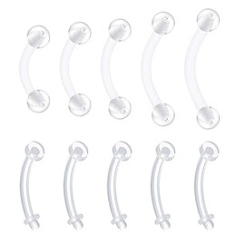 Longita Clear Belly Button Rings Plastic Belly Button Rings Plastic Belly Rings for Sports Surgery