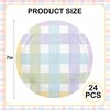 AllReal 24Pcs Spring Easter Dessert Plates Pastel Gingham Disposable Paper