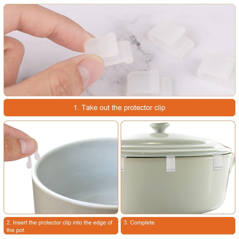 12pcs Dutch Oven Lid Protector Clips, Silicone Cookware Protector Clips