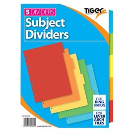 A4 5 Part Colour Coded Strong Filing Subject Tabbed Index Dividers