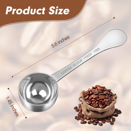 TREMENDRY 1PCS Coffee Scoop(1TBSP | 3TSP | 15ML), Stainless Steel Measuring Spoon, Food Grade Scooper for Ground Coffee, Bean, Powder, Espresso