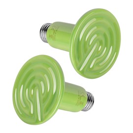 Simple Deluxe 150W 2-Pack Ceramic Heat Emitter Reptile Heat Bulb No Light, LCD Digital Aquarium Thermometer, for Reptile Amphibian, 2 Pack, Green