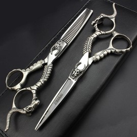 Hairdressing Scissors Set 6 Inch High Quality Pattern Stainless Steel Handle Scissors (Complete Set)