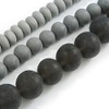 Avalaya Black/Grey/3 Strand Layered Resin Bead Cord Chunky Necklace/60cm-70cm/Adjustable