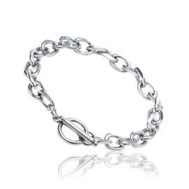 Puente Mantel Bracelet, Stainless Steel, Hypoallergenic, Chain Bracelet, Mantel Chain, Women's, Men’s, Silver Bracelet, Stainless Steel Metal